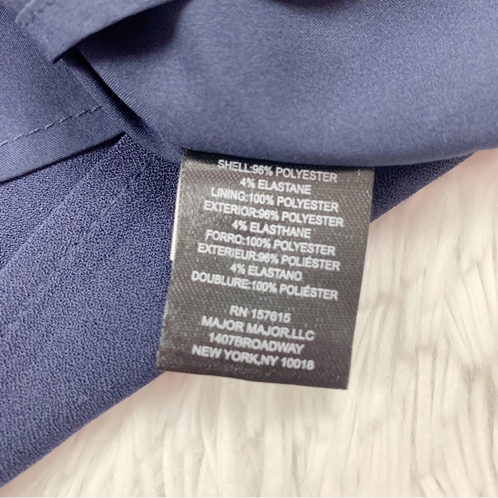 Tahari ASL size 10 short sleeve V-Neck Twist Front Fit & Flare Dress navy blue‎ - Picture 11 of 12